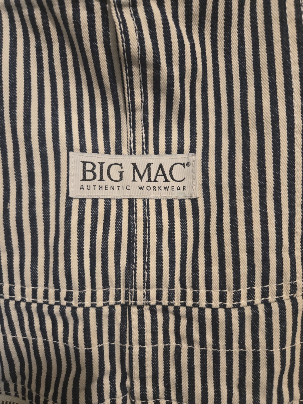 Men's Striped Blue & White Overalls with Adjustable Straps - Picture 2 of 6